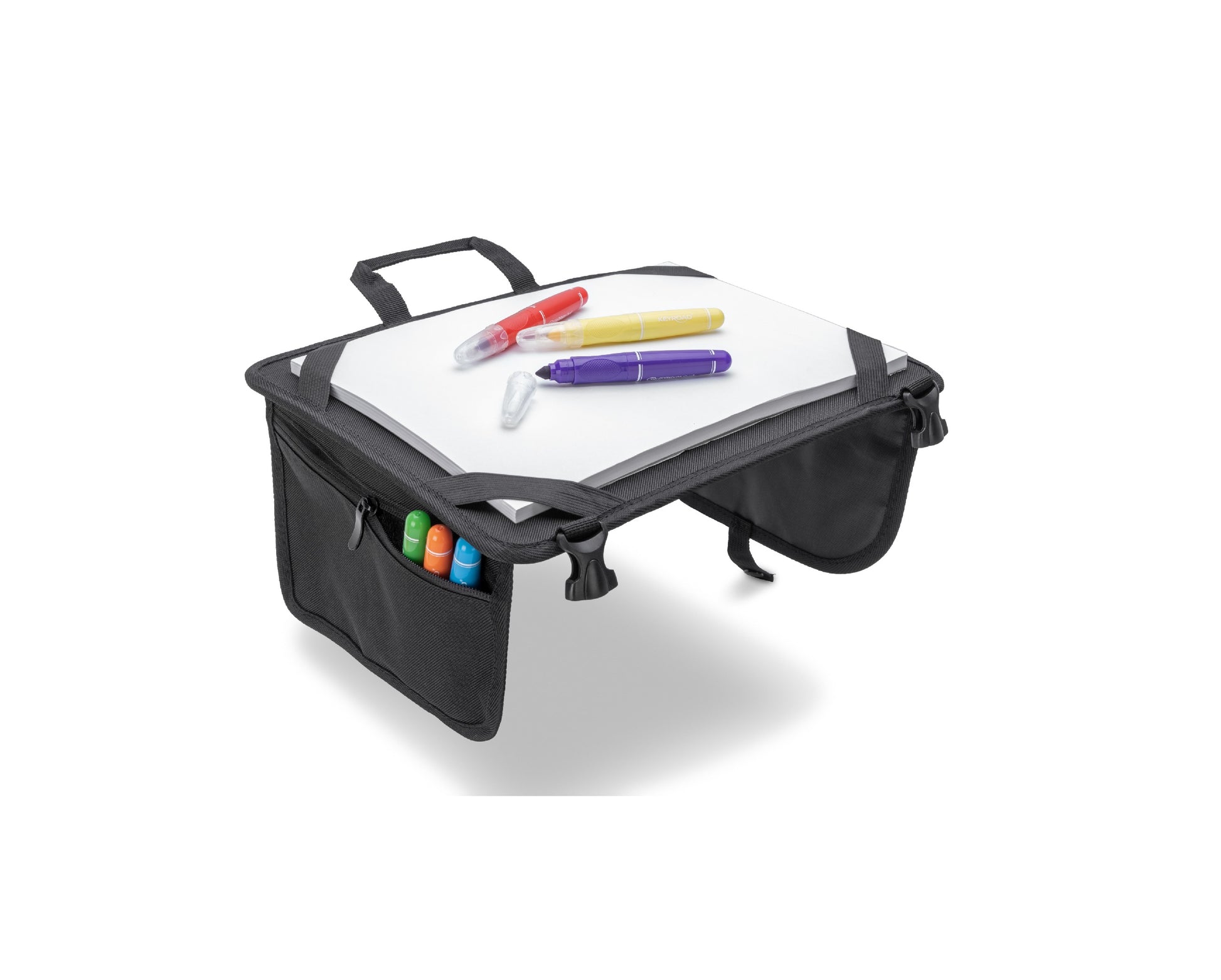 Vassoio Da Viaggio Per Bambini Tinéo - Pieghevole, Per Auto, Treno, Aereo, Con Tasche E Cinghia - Foto 8